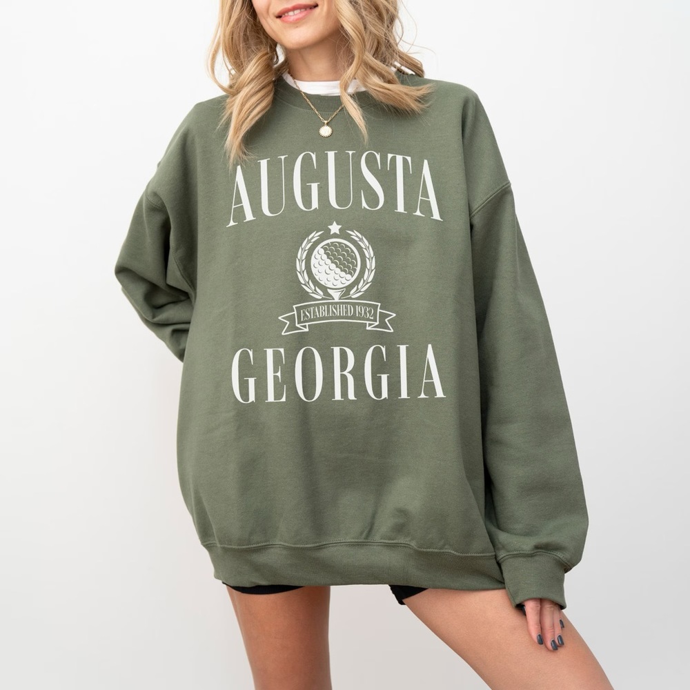 Augusta Georgia Golfing Theme Gildan Crewneck Sweatshirt - Size M - New W?O TAgs